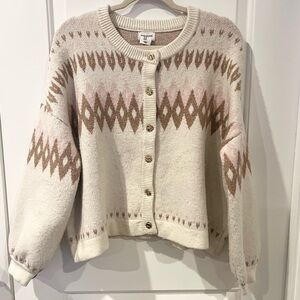 Song of Style Fair Isle Cardigan Size Medium